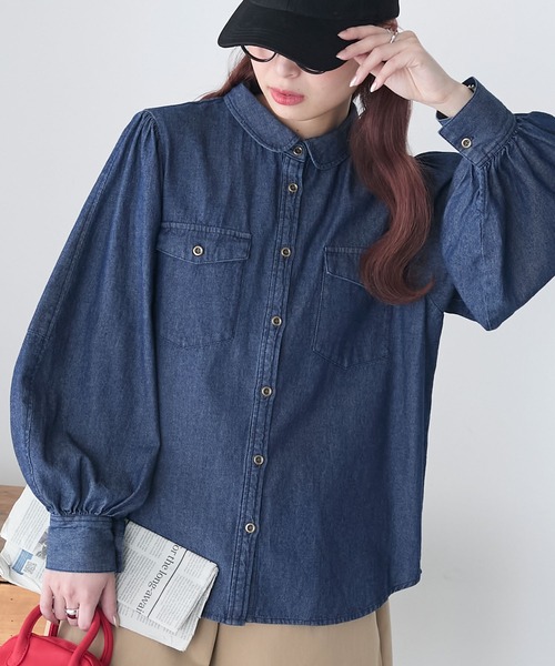 ダークブルーデニムバルーンスリーブシャツ kapital 新品未使用 ダークブルーデニムバルーンスリーブシャツ kapital 新品未使用