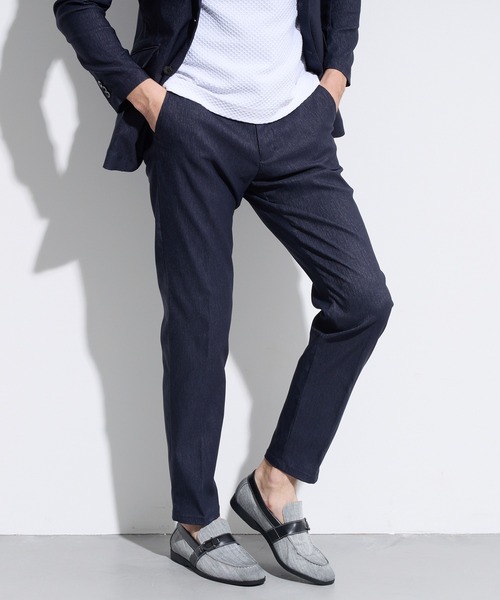 HIDEAWAYS NICOLE（ハイダウェイニコル）の「ガムストレッチブライトスラブパンツ（スラックス・メンズ・ブラック/ネイビー/ライトグレー・SMALL/MEDIUM/LARGE/X-LARGE）」の2枚目の写真
