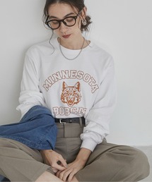 ANGIE | GILDAN カレッジロゴ オーバーサイズ プリント ロンT(Tシャツ/カットソー)