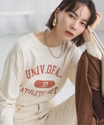 ANGIE（アンジー）の「GILDAN カレッジロゴ オーバーサイズ プリント ロンT（Tシャツ/カットソー）」