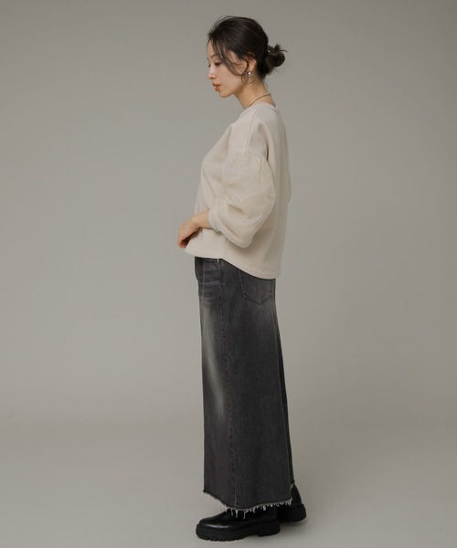 URBAN RESEARCH Sonny Label（アーバンリサーチサニーレーベル）の「オーガンジースリーブ裏起毛スウェット（スウェット・レディース・ベージュ系その他/グレー/オフホワイト・FREE）」の22枚目の写真