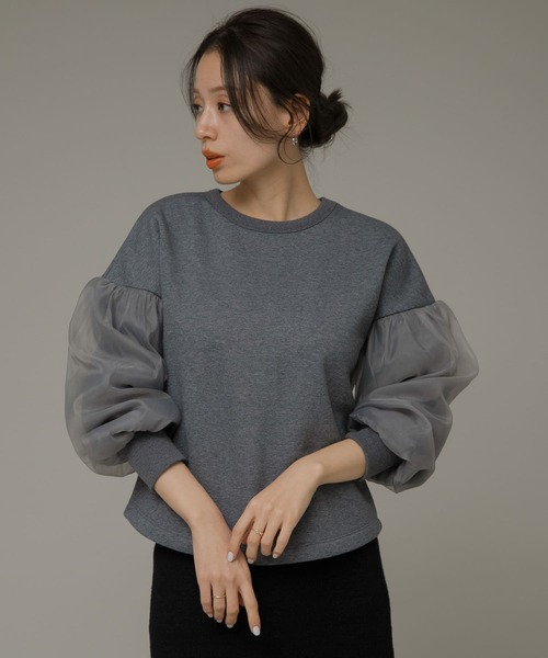 URBAN RESEARCH Sonny Label（アーバンリサーチサニーレーベル）の「オーガンジースリーブ裏起毛スウェット（スウェット・レディース・ベージュ系その他/グレー/オフホワイト・FREE）」の19枚目の写真