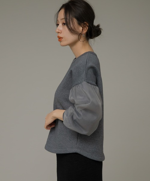 URBAN RESEARCH Sonny Label（アーバンリサーチサニーレーベル）の「オーガンジースリーブ裏起毛スウェット（スウェット・レディース・ベージュ系その他/グレー/オフホワイト・FREE）」の17枚目の写真