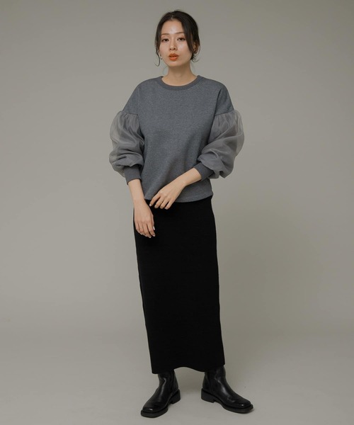 URBAN RESEARCH Sonny Label（アーバンリサーチサニーレーベル）の「オーガンジースリーブ裏起毛スウェット（スウェット・レディース・ベージュ系その他/グレー/オフホワイト・FREE）」の15枚目の写真