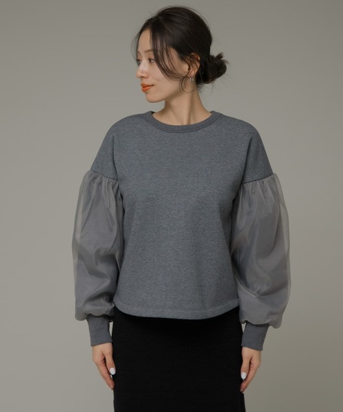 URBAN RESEARCH Sonny Label（アーバンリサーチサニーレーベル）の「オーガンジースリーブ裏起毛スウェット（スウェット・レディース・ベージュ系その他/グレー/オフホワイト・FREE）」の12枚目の写真