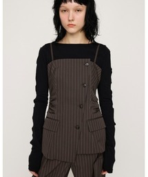 ASYMMETRY MANISH BUSTIER アシンメトリー マニッシュ ビスチェ