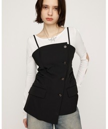 ASYMMETRY MANISH BUSTIER アシンメトリー マニッシュ ビスチェ
