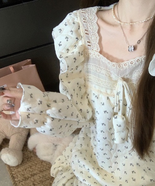 Teem Store(チームストア)の「【2点セット】ゆったりルームウェア パジャマ 冷房対策(ルームウェア/パジャマ・レディース・ピンク/アイボリー/ブラック/ブルー/アイボリー系・L/M)」の7枚目の写真