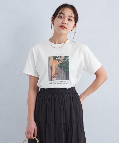 グラフィック フォト Tシャツ（Tシャツ/カットソー）｜green