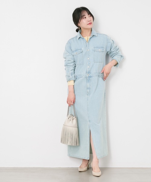 MICA&DEAL マイカ＆ディール　シアーシャツワンピース　ブルー MICA&DEAL（マイカ＆ディール）の「ドルマンスリーブシャツ