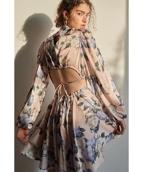 Rosabelle Dress フラワーフレアーミニドレス（ワンピース