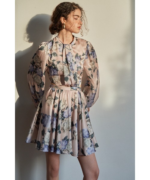 Estella.K(エステラケー)の「Rosabelle Dress フラワーフレアーミニドレス(ワンピース・レディース・ホワイト系/ベージュ系・FREE)」の3枚目の写真