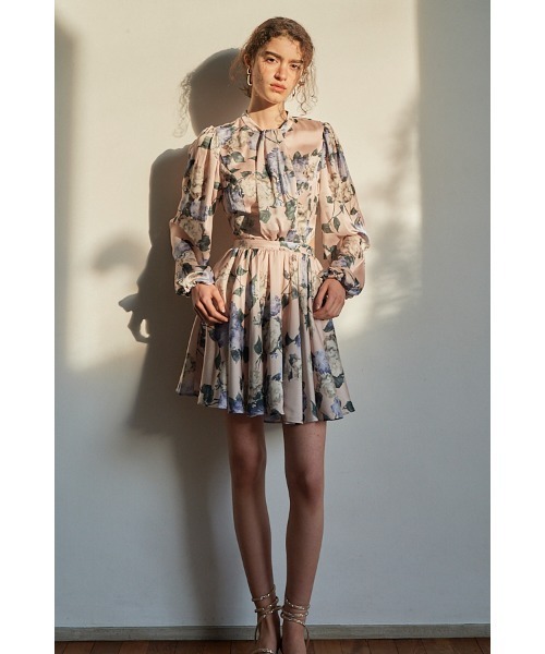 Estella.K(エステラケー)の「Rosabelle Dress フラワーフレアーミニドレス(ワンピース・レディース・ホワイト系/ベージュ系・FREE)」の6枚目の写真