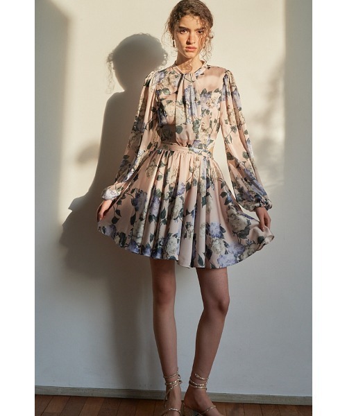 Estella.K(エステラケー)の「Rosabelle Dress フラワーフレアーミニドレス(ワンピース・レディース・ホワイト系/ベージュ系・FREE)」の8枚目の写真