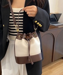 バイカラー巾着ショルダーBAG
