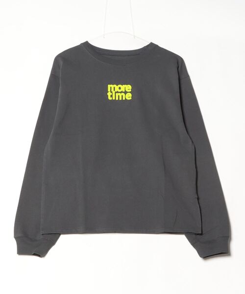 Per sist ence(パーシエンス)の「天竺ロゴワッペンロンT(Tシャツ/カットソー・レディース・チャコールグレー/ブラック/オフホワイト/ブルー・FREE)」の3枚目の写真