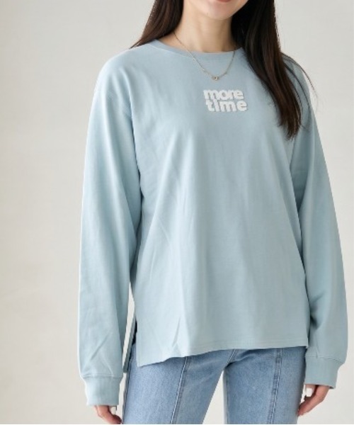 Per sist ence(パーシエンス)の「天竺ロゴワッペンロンT(Tシャツ/カットソー・レディース・チャコールグレー/ブラック/オフホワイト/ブルー・FREE)」の4枚目の写真