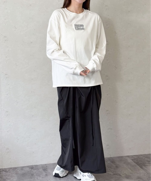 Per sist ence(パーシエンス)の「天竺ロゴワッペンロンT(Tシャツ/カットソー・レディース・チャコールグレー/ブラック/オフホワイト/ブルー・FREE)」の12枚目の写真