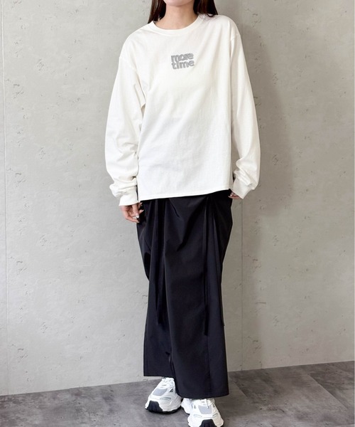 Per sist ence(パーシエンス)の「天竺ロゴワッペンロンT(Tシャツ/カットソー・レディース・チャコールグレー/ブラック/オフホワイト/ブルー・FREE)」の15枚目の写真