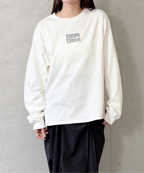 Per sist ence(パーシエンス)の「天竺ロゴワッペンロンT(Tシャツ/カットソー・レディース・チャコールグレー/ブラック/オフホワイト/ブルー・FREE)」の16枚目の写真