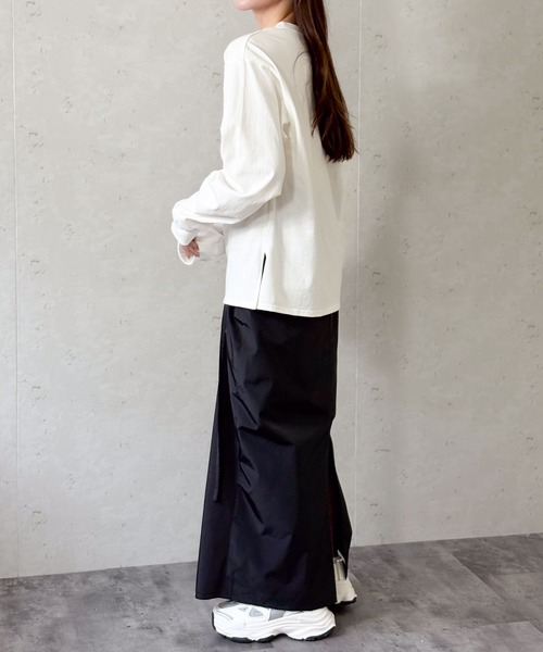 Per sist ence(パーシエンス)の「天竺ロゴワッペンロンT(Tシャツ/カットソー・レディース・チャコールグレー/ブラック/オフホワイト/ブルー・FREE)」の18枚目の写真