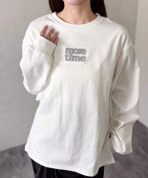 Per sist ence(パーシエンス)の「天竺ロゴワッペンロンT(Tシャツ/カットソー・レディース・チャコールグレー/ブラック/オフホワイト/ブルー・FREE)」の21枚目の写真