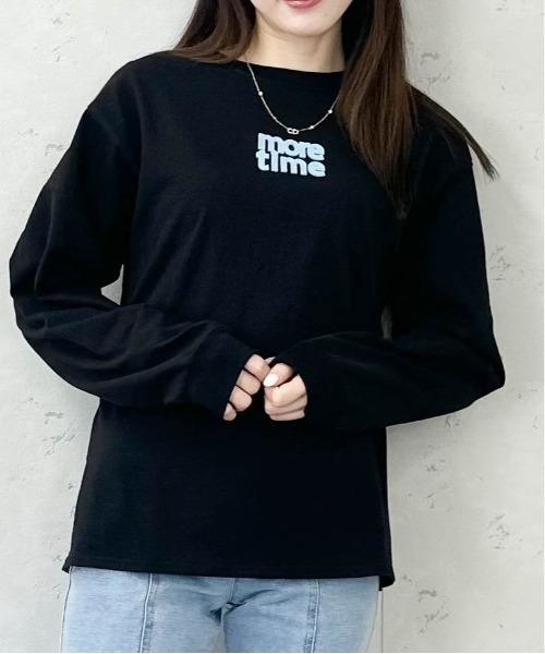 Per sist ence(パーシエンス)の「天竺ロゴワッペンロンT(Tシャツ/カットソー・レディース・チャコールグレー/ブラック/オフホワイト/ブルー・FREE)」の22枚目の写真