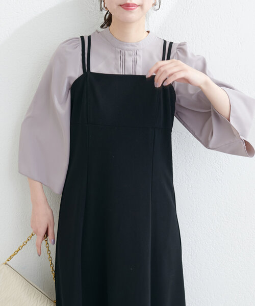 natural couture(ナチュラルクチュール)の「メタルチャーム付き7分袖ブラウス(シャツ/ブラウス・レディース・ブルー/オフホワイト/グレー/ネイビー・FREE)」の3枚目の写真