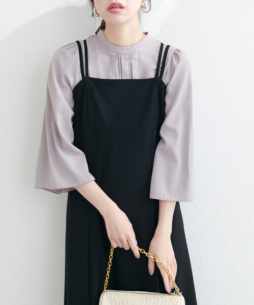 natural couture(ナチュラルクチュール)の「メタルチャーム付き7分袖ブラウス(シャツ/ブラウス・レディース・ブルー/オフホワイト/グレー/ネイビー・FREE)」の10枚目の写真