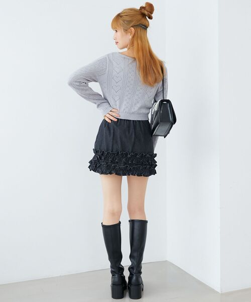 MAJESTIC LEGON(マジェスティックレゴン)の「ハート透かし柄キャミセットカーデ(カーディガン/ボレロ・レディース・イエロー/ブルー系その他5/ピンク/レッド/アイボリー・MEDIUM)」の13枚目の写真