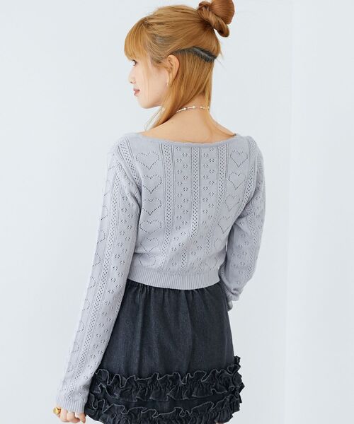 MAJESTIC LEGON(マジェスティックレゴン)の「ハート透かし柄キャミセットカーデ(カーディガン/ボレロ・レディース・イエロー/ブルー系その他5/ピンク/レッド/アイボリー・MEDIUM)」の16枚目の写真