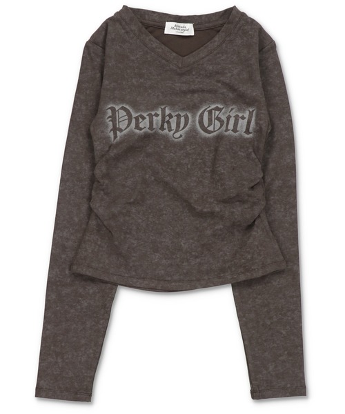 SPINNS（スピンズ）の「長袖カットソー/ロンT/PERKY（Tシャツ/カットソー・レディース・カーキ/アイボリー/チャコール/ブラウン・ONESIZE）」の3枚目の写真