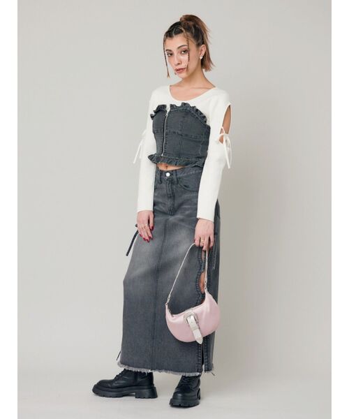 EVRIS（エヴリス）の「バックルデザインナイロンショルダーBAG（ショルダーバッグ・レディース・ブラック/ピンク/ホワイト・FREE）」の10枚目の写真