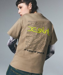 「X-girl」 半袖カットソー S ベージュ レディース X-girl｜エックスガールのTシャツ/カットソー（ベージュ系・半袖