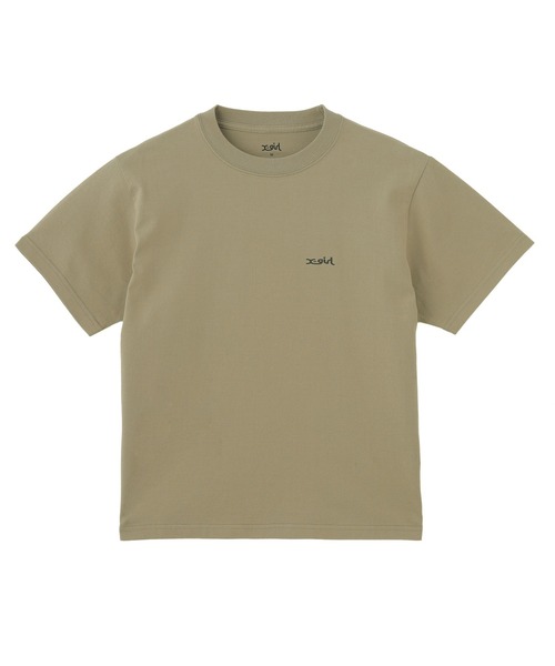 X-girl（エックスガール）の「REPEAT MILLS LOGO S/S TEE（Tシャツ/カットソー・レディース・ホワイト/ブラック/ベージュ・L/S/M）」の4枚目の写真