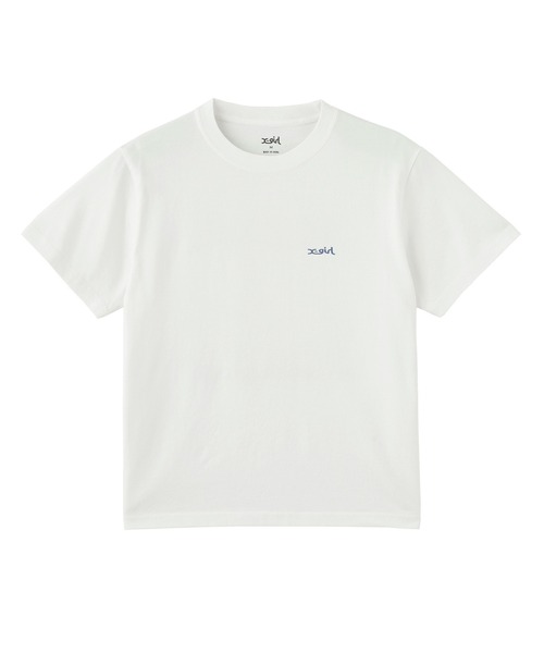 X-girl（エックスガール）の「REPEAT MILLS LOGO S/S TEE（Tシャツ/カットソー・レディース・ホワイト/ブラック/ベージュ・L/S/M）」の5枚目の写真
