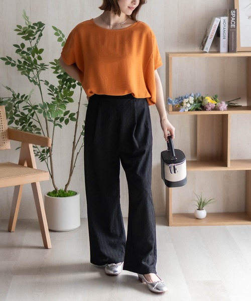 NAVY（ネイビー）の「NAVY ウェーブサテンドルマン（シャツ/ブラウス・レディース・オレンジ/ベージュ/ブラック・M/L）」の16枚目の写真