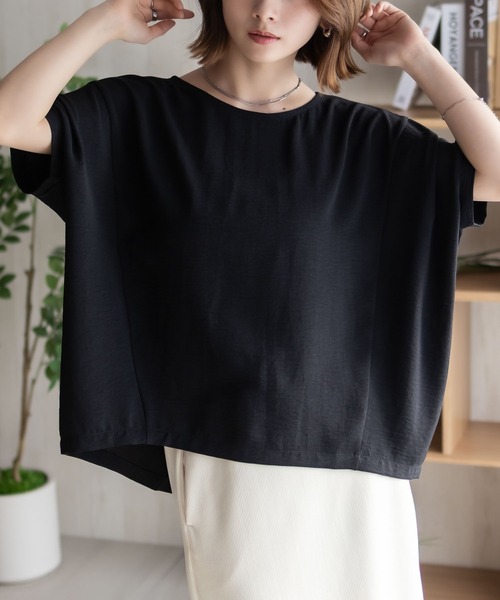 NAVY（ネイビー）の「NAVY ウェーブサテンドルマン（シャツ/ブラウス・レディース・オレンジ/ベージュ/ブラック・M/L）」の5枚目の写真