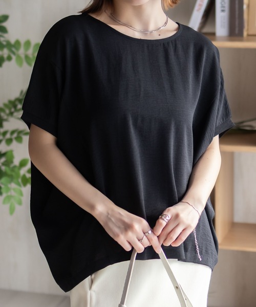 NAVY（ネイビー）の「NAVY ウェーブサテンドルマン（シャツ/ブラウス・レディース・オレンジ/ベージュ/ブラック・M/L）」の7枚目の写真