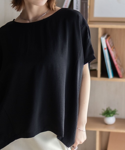 NAVY（ネイビー）の「NAVY ウェーブサテンドルマン（シャツ/ブラウス・レディース・オレンジ/ベージュ/ブラック・M/L）」の9枚目の写真