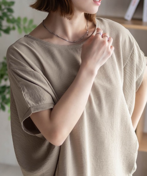 NAVY（ネイビー）の「NAVY ウェーブサテンドルマン（シャツ/ブラウス・レディース・オレンジ/ベージュ/ブラック・M/L）」の13枚目の写真
