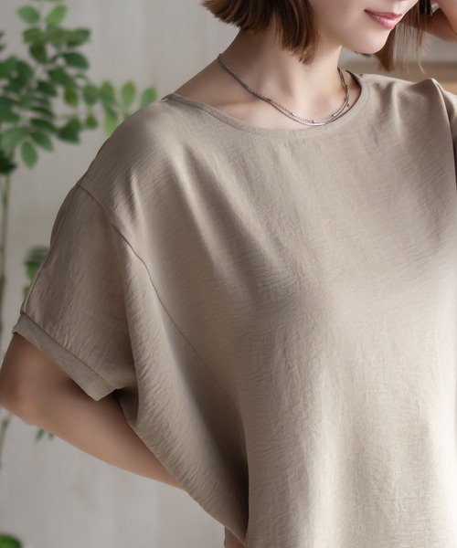 NAVY（ネイビー）の「NAVY ウェーブサテンドルマン（シャツ/ブラウス・レディース・オレンジ/ベージュ/ブラック・M/L）」の15枚目の写真
