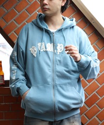 スプレー加工ジップパーカー