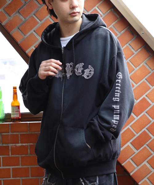 ８(eight)（エイト）の「スプレー加工ジップパーカー（パーカー・メンズ・ブラウン/ブラック/ブルー・MEDIUM/LARGE）」の11枚目の写真