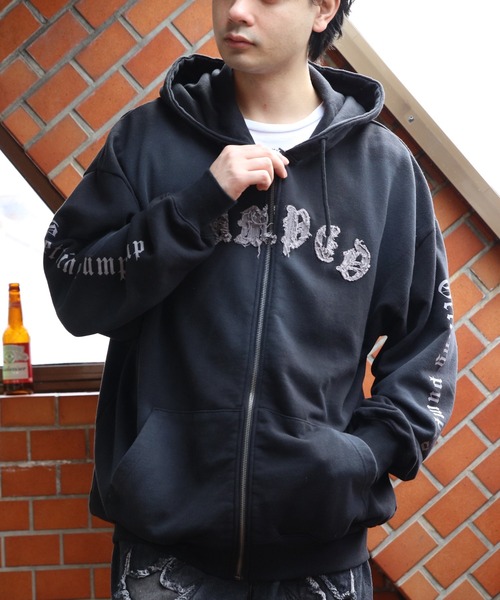 ８(eight)（エイト）の「スプレー加工ジップパーカー（パーカー・メンズ・ブラウン/ブラック/ブルー・MEDIUM/LARGE）」の13枚目の写真