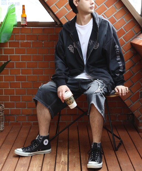 ８(eight)（エイト）の「スプレー加工ジップパーカー（パーカー・メンズ・ブラウン/ブラック/ブルー・MEDIUM/LARGE）」の16枚目の写真