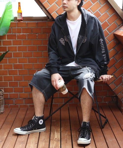 ８(eight)（エイト）の「スプレー加工ジップパーカー（パーカー・メンズ・ブラウン/ブラック/ブルー・MEDIUM/LARGE）」の17枚目の写真