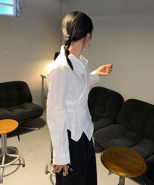 ブラウス シャツ 「on:nue」ラップシャツブラウス/2025 SS COLLECTION レディース on:nue】ラップシャツブラウス/2025 SS COLLECTION（シャツ