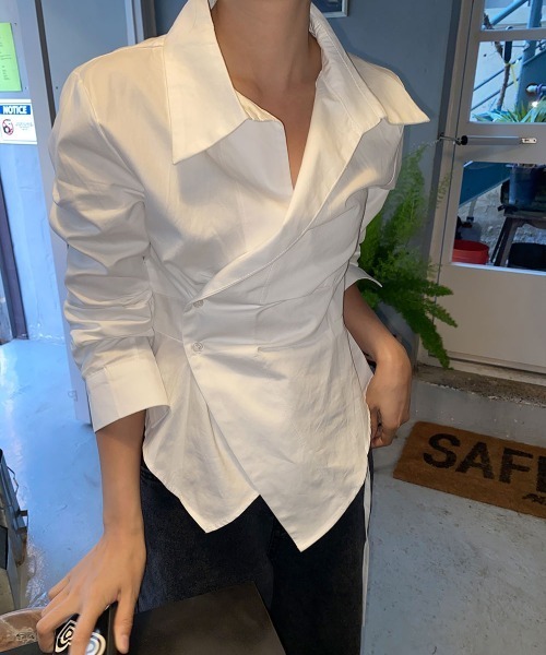 on:nue（オンニュ）の「【on:nue】ラップシャツブラウス（シャツ/ブラウス・レディース・ブルー/ホワイト・FREE）」の11枚目の写真