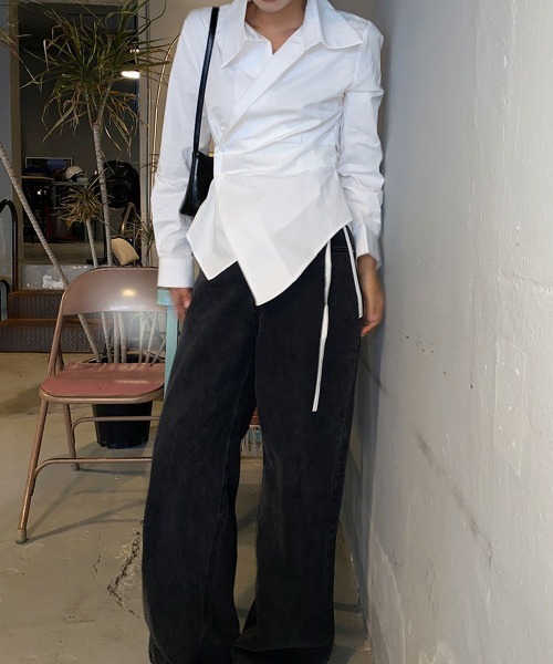 on:nue（オンニュ）の「【on:nue】ラップシャツブラウス（シャツ/ブラウス・レディース・ブルー/ホワイト・FREE）」の14枚目の写真